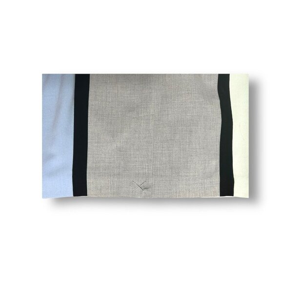 Calvin Klein 10 Gray Blue Sheath Midi Dress Office Career Retro Mod Colorblock - Picture 10 of 10